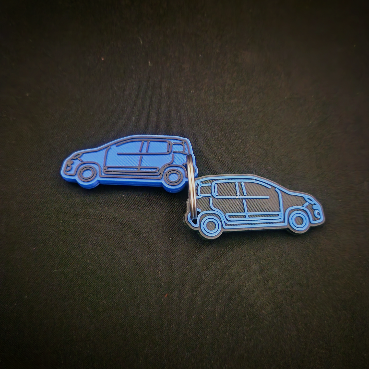 blue fiat panda keyring