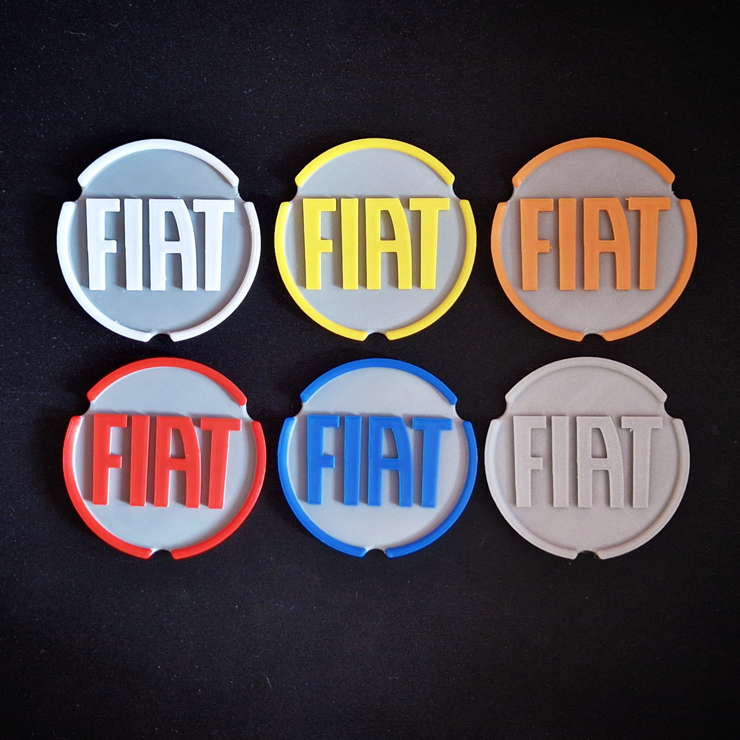 fiat panda car coaster cup holder insert - grey designs with multiple colour options