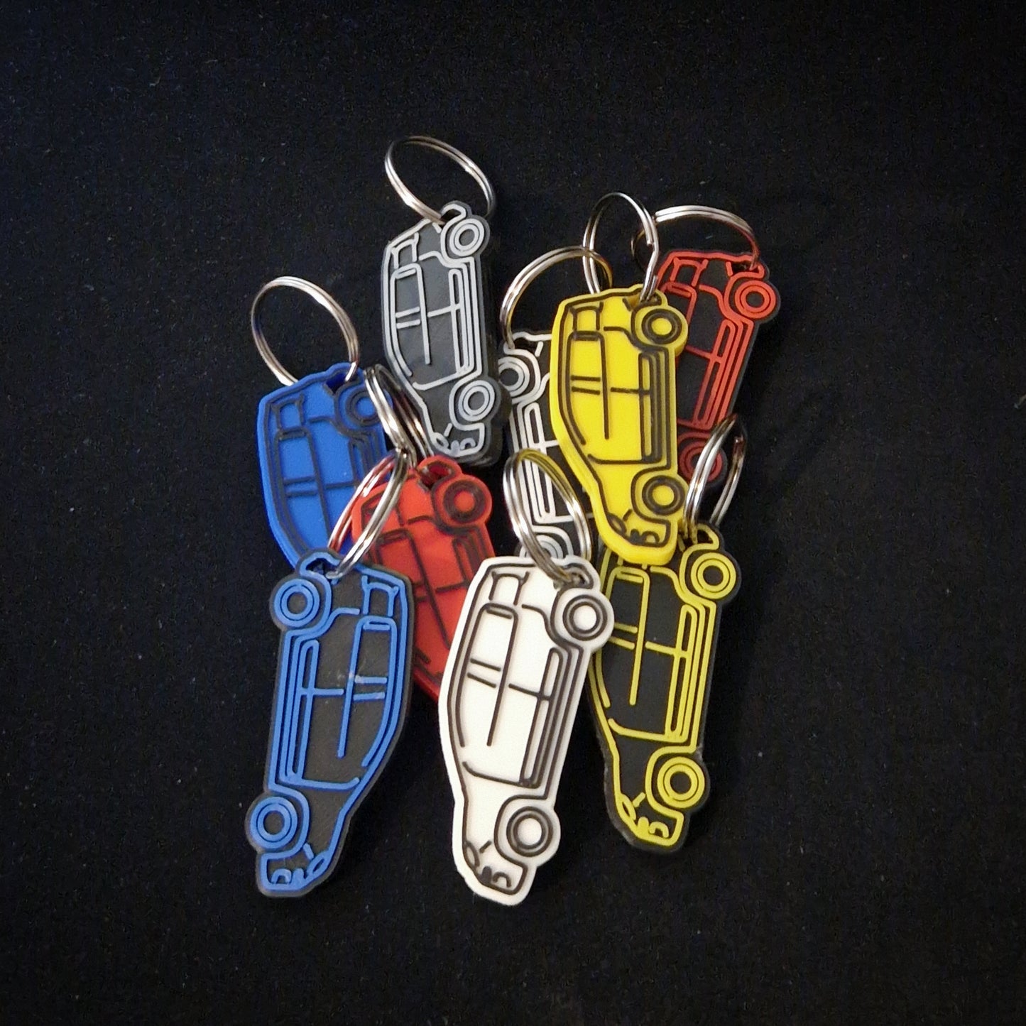 car key accessories - fiat panda keyrings available in lots of different colours