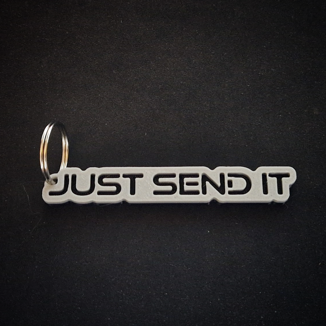 white just send it keyring car accessories