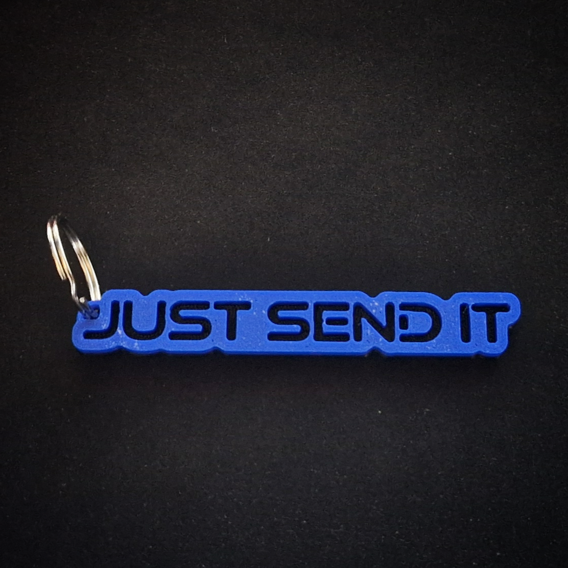 blue just send it keyring for cars