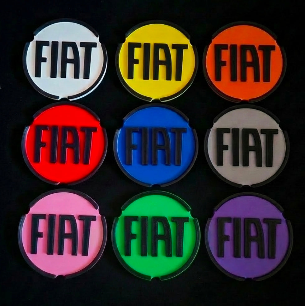 FIAT PANDA Car Cup Holder Coaster Inserts - Inverted Colours