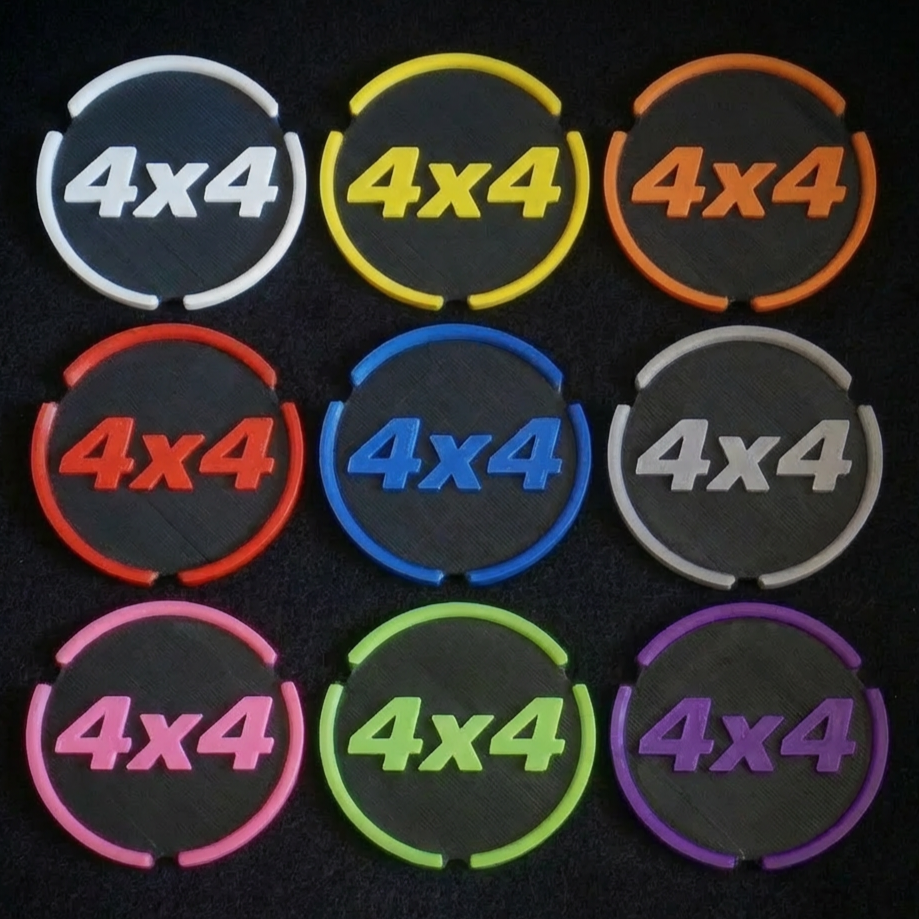 FIAT PANDA Cup Holder Car Coaster Inserts - '4x4' Writing