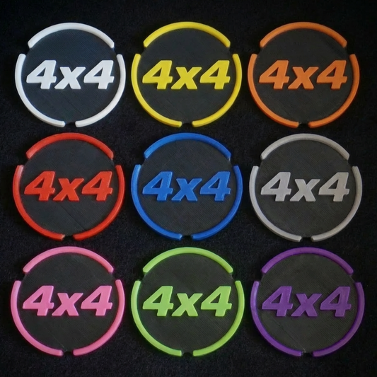 FIAT PANDA Cup Holder Car Coaster Inserts - '4x4' Writing